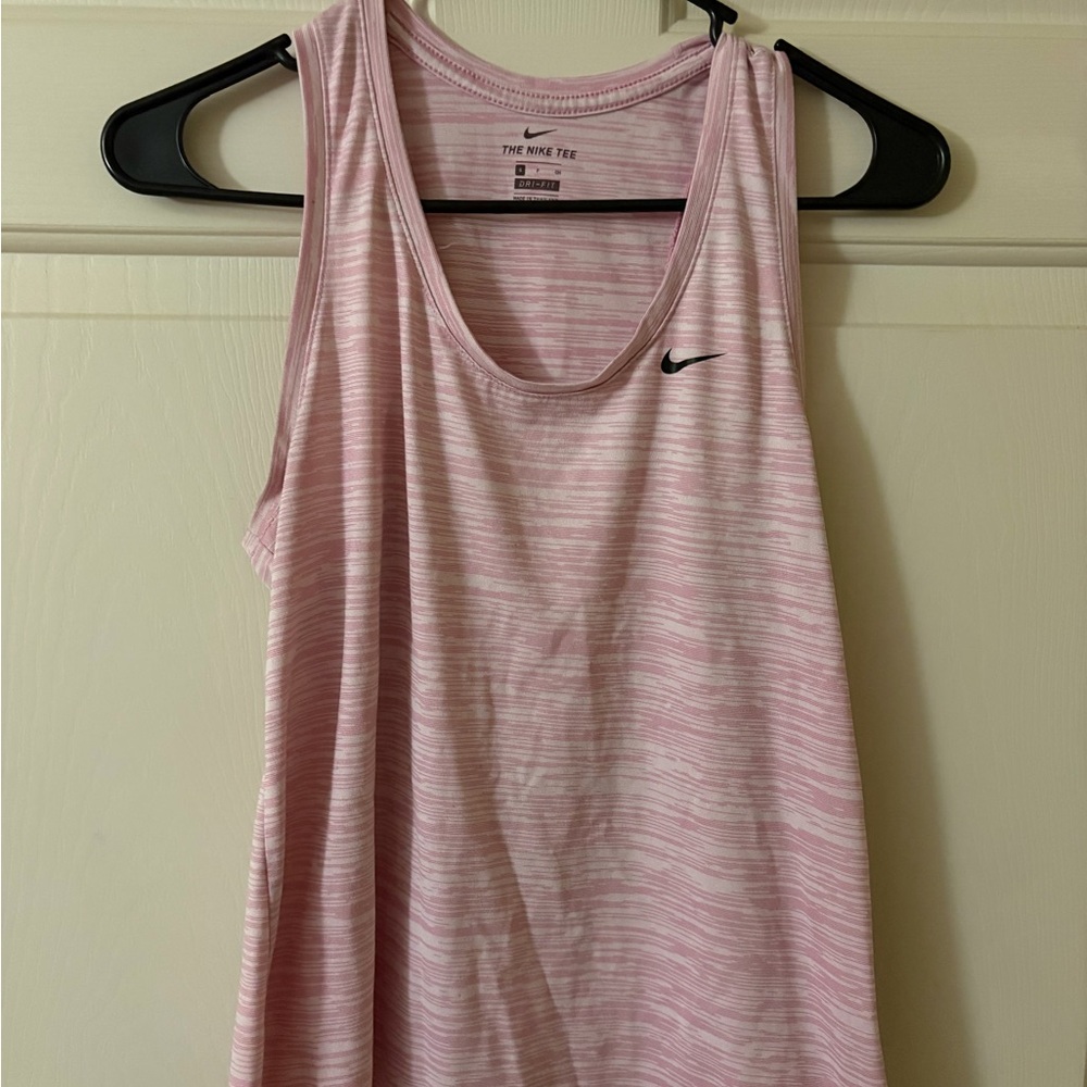 Nike Pink Heathered Dri-FIT Tank Top